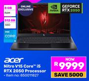 Acer Nitro V15 Core 15 RTX 2050 Processor 850011827