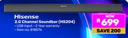 Hisense 2.0 Channel Soundbar HS204