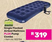 Camp Master Single Flocked Airbed Mattress Plus Pump Combo 822156