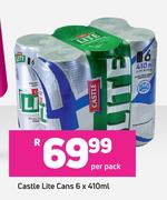 Castle Lite Cans-6 x 410ml Per Pack