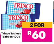 Trinco Tagless Teabags-For 2 x 100s