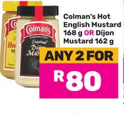 Colman's Hot English Mustard 168g Or Dijon Mustard 162g-For Any 2