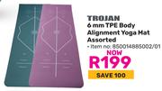 Trojan 6mm TPE Body Alignment Yoga Mat Assorted