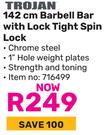 Trojan 142cm Barbell Bar With Lock Tight Spin Lock