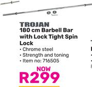 Trojan 180cm Barbell Bar With Lock Tight Spin Lock