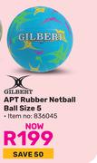 Gilbert APT Rubber Netball Ball Size 5-Each