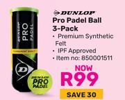 Dunlop Pro Padel Ball 3 Pack
