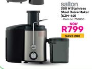 Salton 350W Stainless Steel Juice Maker SJM-40