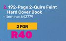 Pen + Gear 192 Page 2 Quire Feint Hard Cover Book-For 2