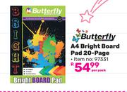 Butterfly A4 Bright Board Pad 20 Page-Per Pack