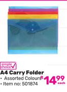 Simple Choice A4 Carry Folder-Each