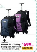 Volkano Winner 22L Trolley Backpack Assorted-Each