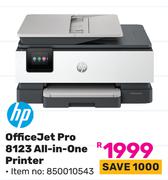 HP Office Jet Pro 8123 All In One Printer