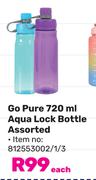 Go Pure 720ml Aqua Lock Bottle Assorted-Each