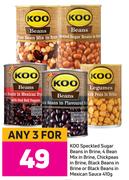 Koo Speckled Sugar Beans Combo In Brine-For Any 3 x 410g