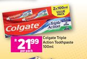 Colgate Triple Action Toothpaste-100ml Per Pack