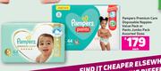 Pampers Premium Care Disposable Nappies Value Pack Or Pants Jumbo Pack Assorted Sizes-Each