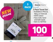 Mainstays 3 Pack Towel Set-Per Pack