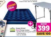 Campmaster Queen Airbed Plus Pump Combo