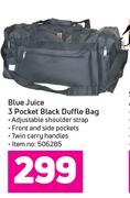 Blue Juice 3 Pocket Black Duffle Bag