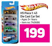 Hot Wheels H5 Piece 1:43 Die Cast Car Set