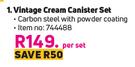 Vintage Cream Canister Set-Per Set