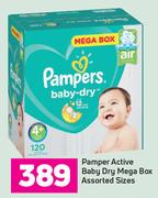 Pampers Active Baby Dry Mega Box (Assorted Sizes)