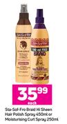 Sta-Soft Fro Braid Hi Sheen Hair Polish Spray 450ml Or Moisturising Curl Spray 250ml-Each