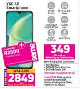 Huawei Y60 4G Smartphone-On 1GB Red Top Up Core More Data
