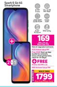 2 x Tecno Spark 6 Go 4G Smartphone-On Red Flexi 125 + On Promo 65