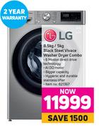 LG 8.5Kg/5Kg Black Steel Vivace Washer Dryer Combo