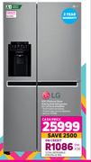 LG 601L Platinum Silver Side By Side Refrigerator GC-L247SLUV.APZQESA