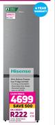 Hisense 264L Bottom Freezer Inox Fridge H370BI