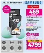 Samsung Galaxy A32 4G Smartphone-On 1GB Red Top Up Core More Data + On Promo 65