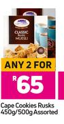 Cape Cookies Rusks Assorted-For Any 2 x 450g/500g
