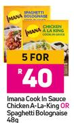 Imana Cook In Sauce Chicken A-La-King Or Spaghetti Bolognaise-For 5 x 48g
