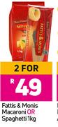 Fatti's & Moni's Macaroni Or Spaghetti-For 2 x 1Kg