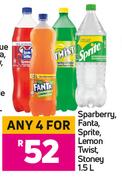 Sparberry Fanta, Sprite, Lemon Twist Stoney-For Any 4 x 1.5L