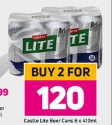Castle Lite Beer Cans-For 2 x 6 x 410ml