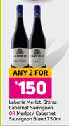 Laborie Merlot, Shiraz, Cabernet Sauvignon Or Merlot/Cabernet Sauvignon Blend-For Any 2 x 750ml