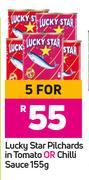 Lucky Star Pilchards In Tomato Or Chilli Sauce-For 5 x 155g