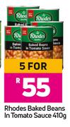 Rhodes Baked Beans In Tomato Sauce-For 5 x 410g