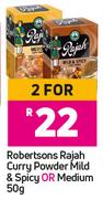 Robertsons Rajah Curry Powder Mild & Spicy Or Medium-For 2 x 50g