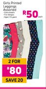 Girls Printed Leggings Assorted-For 2