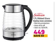 Sunbeam 1.7L Ribbed Glass Kettle SGK-2200RA