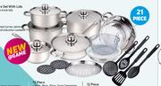 Always Home 21 Piece Stainless Steel Cookware Set With Lids-Per Set
