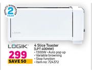 Logik 4 Slice Toaster LPT 400NW