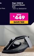 Eiger 3000W Ceramic Steam Iron 850025701