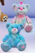 Tom's Toys 36cm Plush Bear Blue Or Tye Dye-Each
