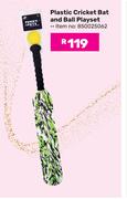 Plastic Cricket Bat & Ball Playset